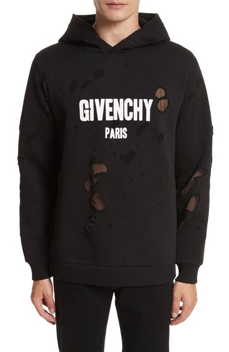 givenchy distressed hoodie womens|givenchy distressed layered hoodie.